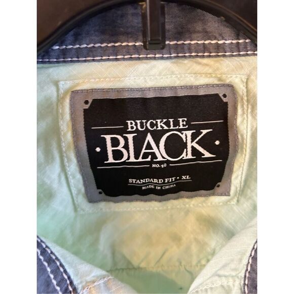 Blue Black Buckle ss western shirt men’s xl rn#75720 snap buttons standard fit - Picture 3 of 12